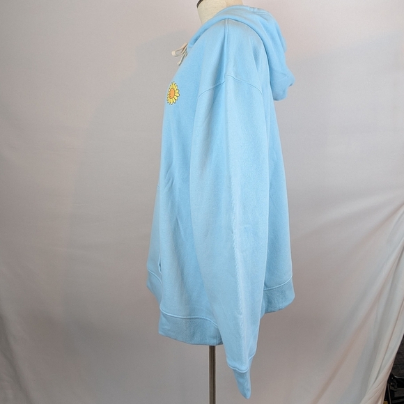 Life Is Good Fleece Hoodie Pullover Sunflower Kangaroo Pocket Light Blue XXL NWT - Picture 7 of 15